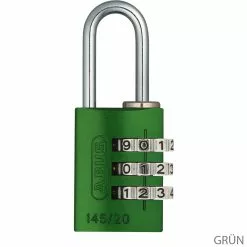 Abus 145/20 B/DFNLI Serrure à Combinaison -Vision Soldes 46551ABUS145 20B DFNLI Zahlenschloss grun