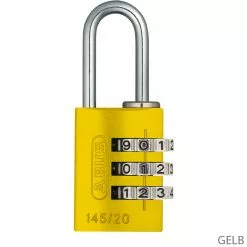 Abus 145/20 B/DFNLI Serrure à Combinaison -Vision Soldes 46552ABUS145 20B DFNLI Zahlenschloss gelb